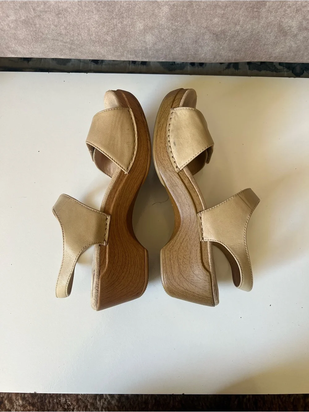 Dansko Tan Leather Two-Strap Comfort Sandals